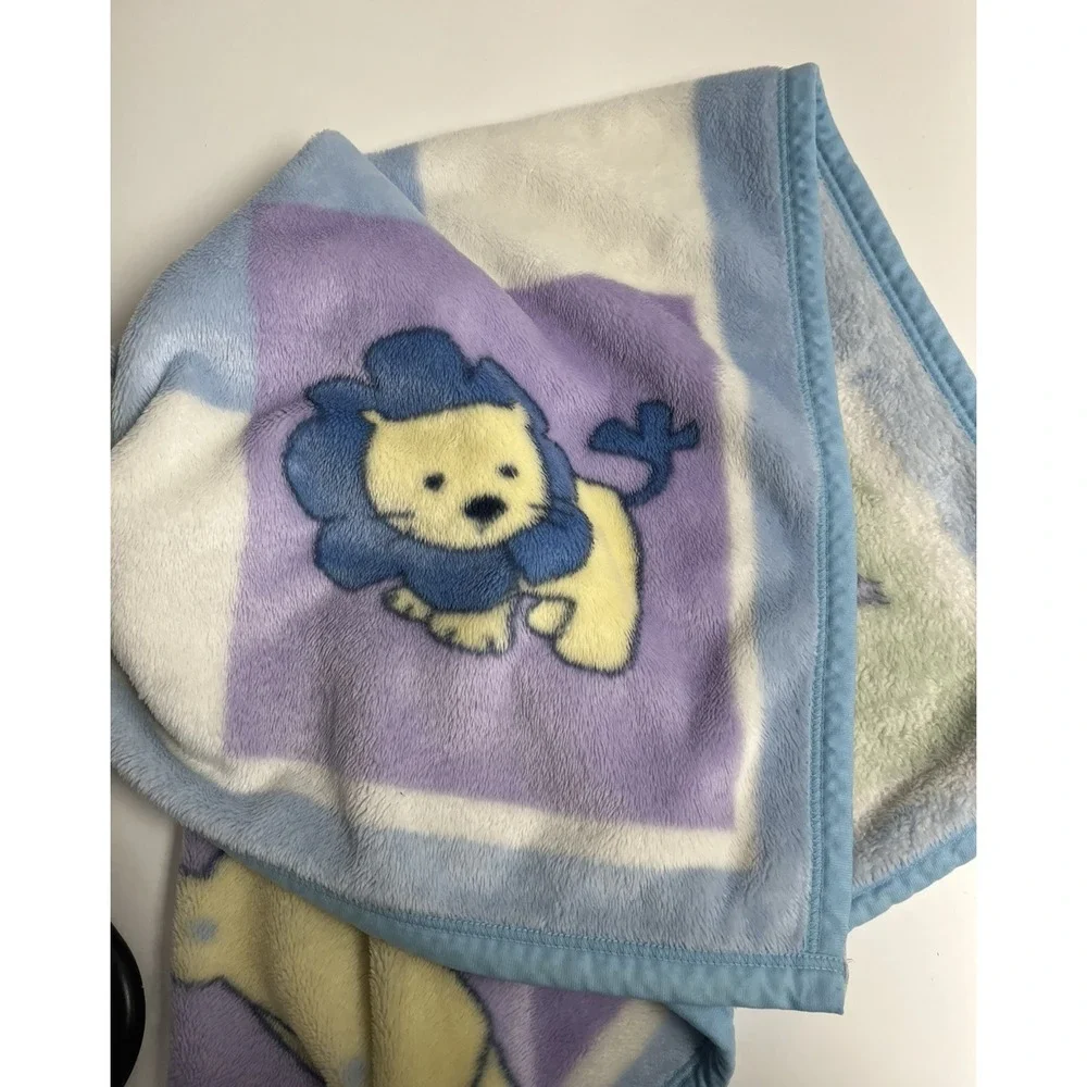 VTG Kidsline Baby Blanket Microplush‎ Animals Rhino Giraffe Elephant Lion Bear